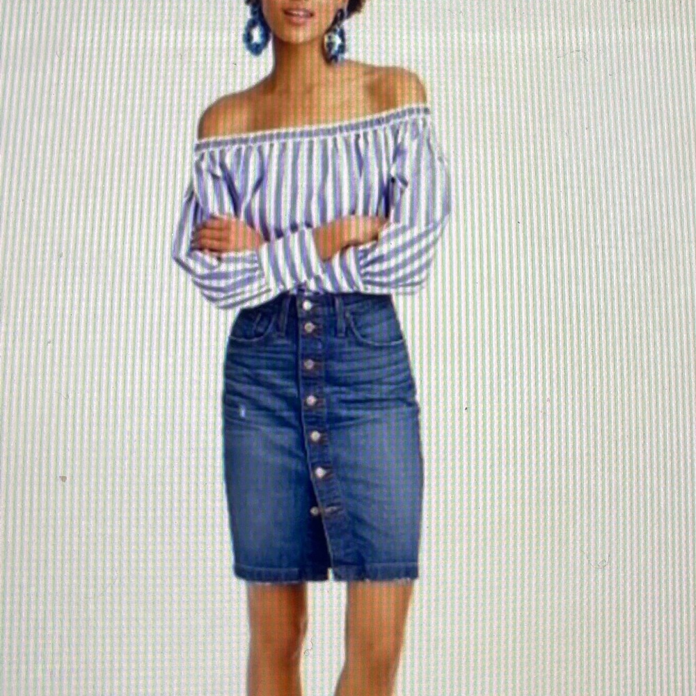 ❤️J. CREW Button Front Denim Skirt | 31